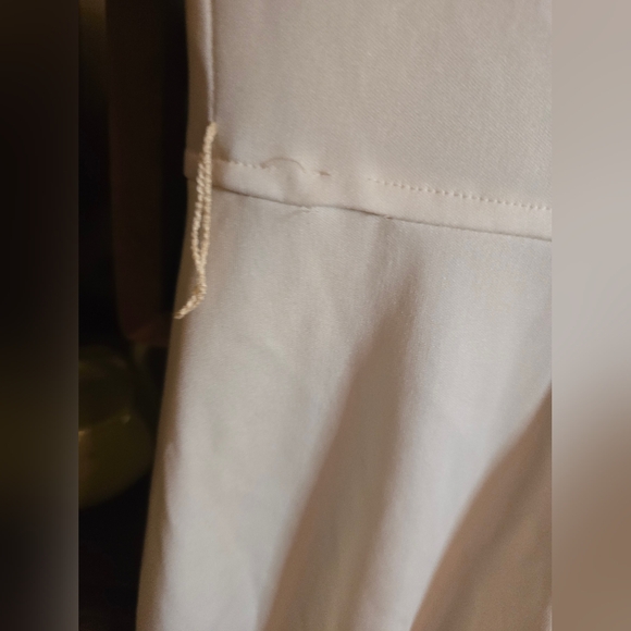 Vintage Elegant Cream and Blue Velvet Women's Dress Size 9/10 - Picture 4 of 6